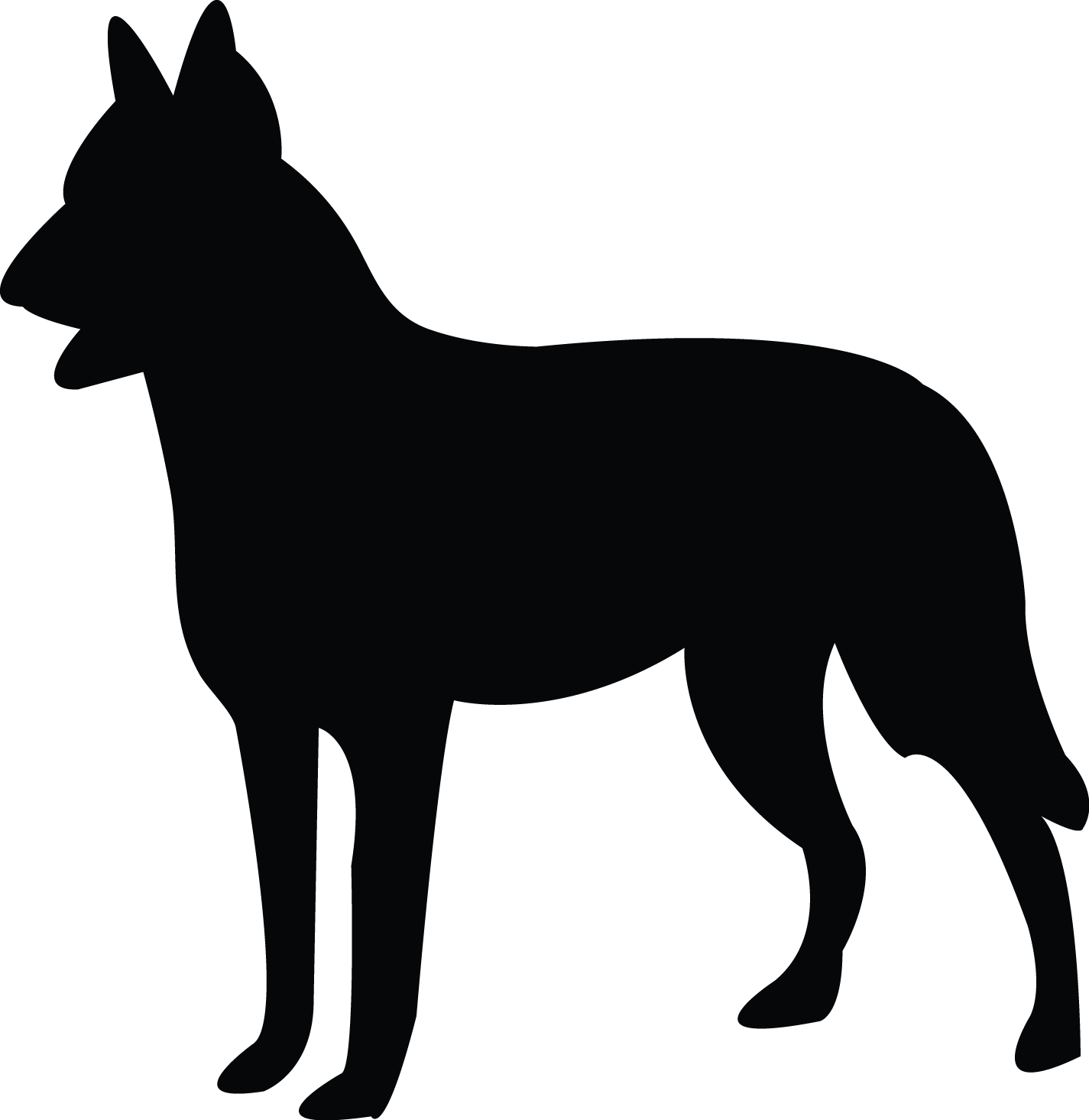 Hund Silhouette BlechMal